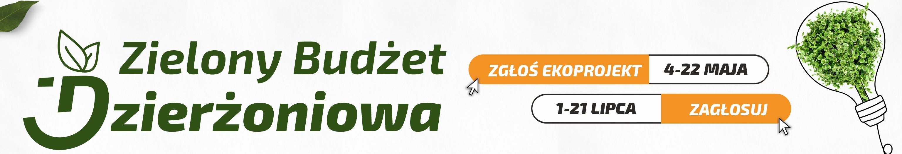 Na białym tle napis Zielony Budżet Dzierżoniowa