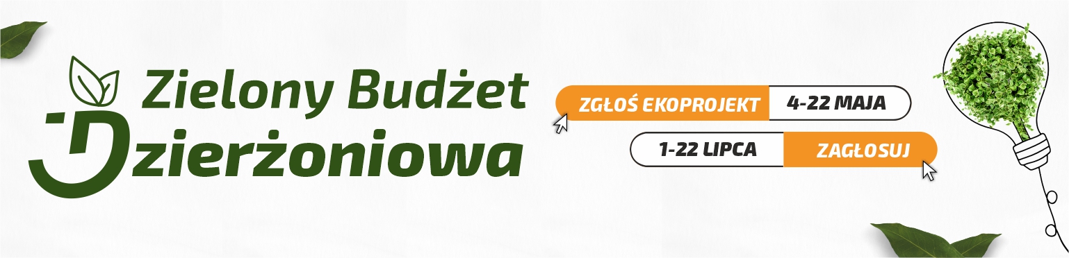 Grafika z napisem Zielony Budżet Dzierżoniowa