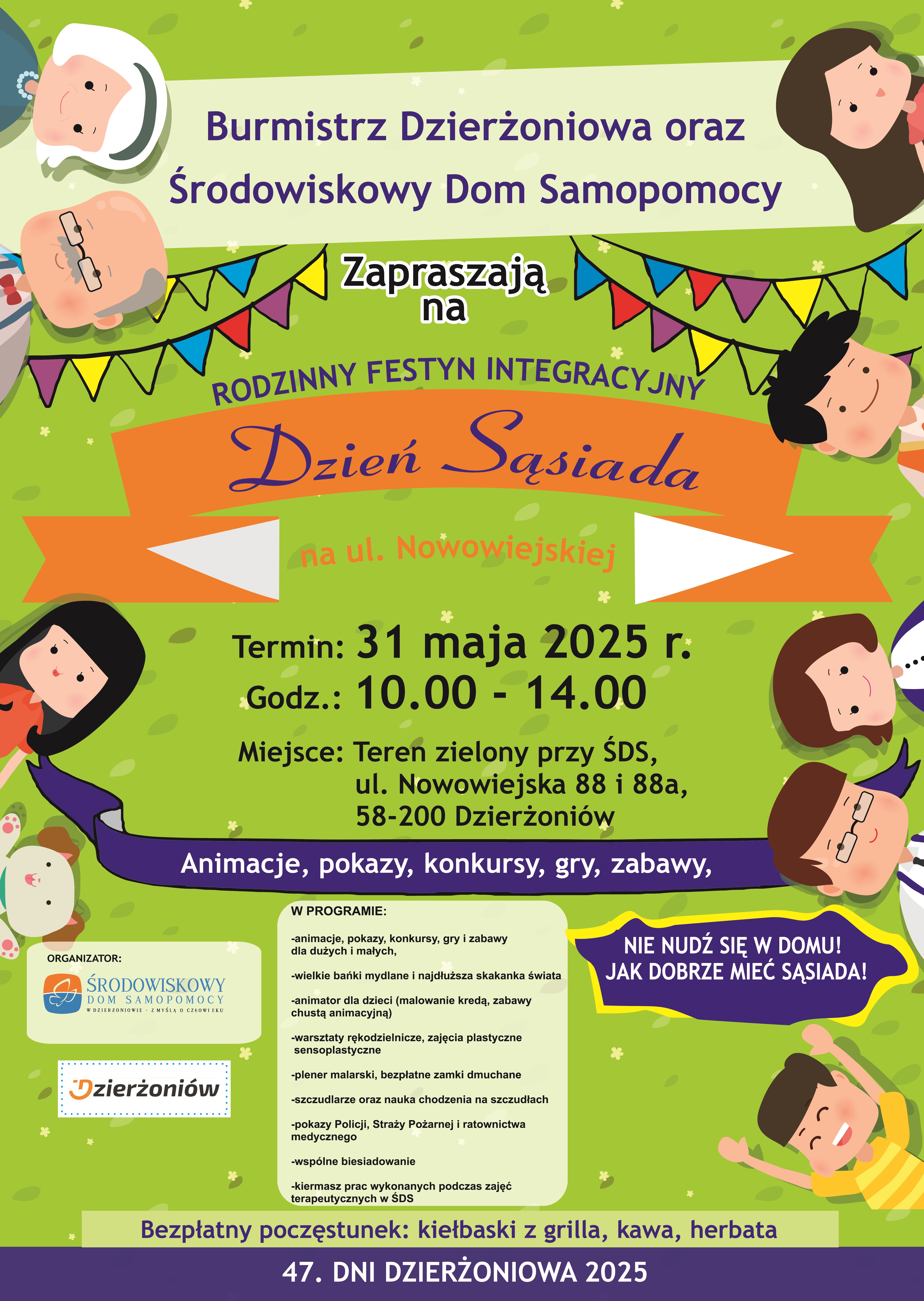 Kolorowy plakat z informacjami podanymi w tekście