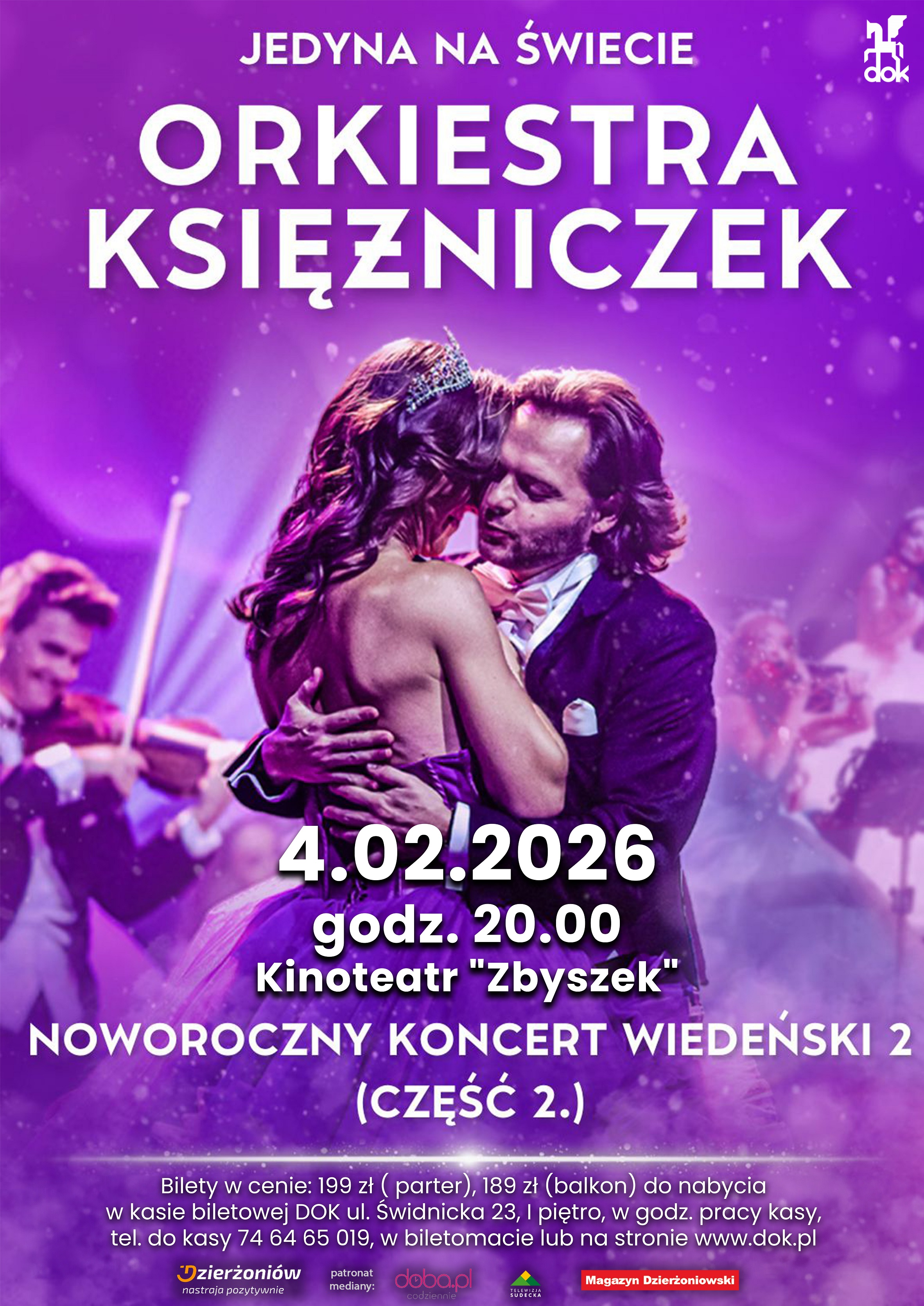 Plakat wydarzenia ze zdjęciem tańczącej pary i z informacjami podanymi w tekście