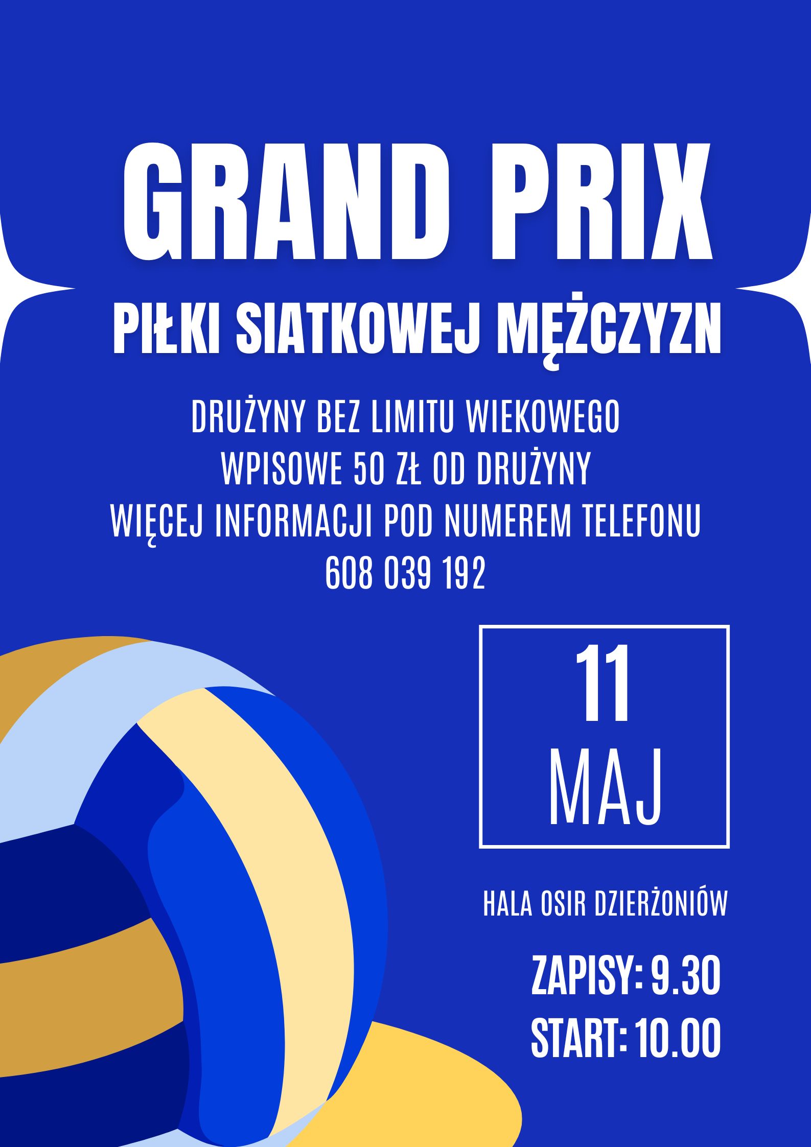 Plakat z niebieskim tłem i informacjami podanymi w tekście