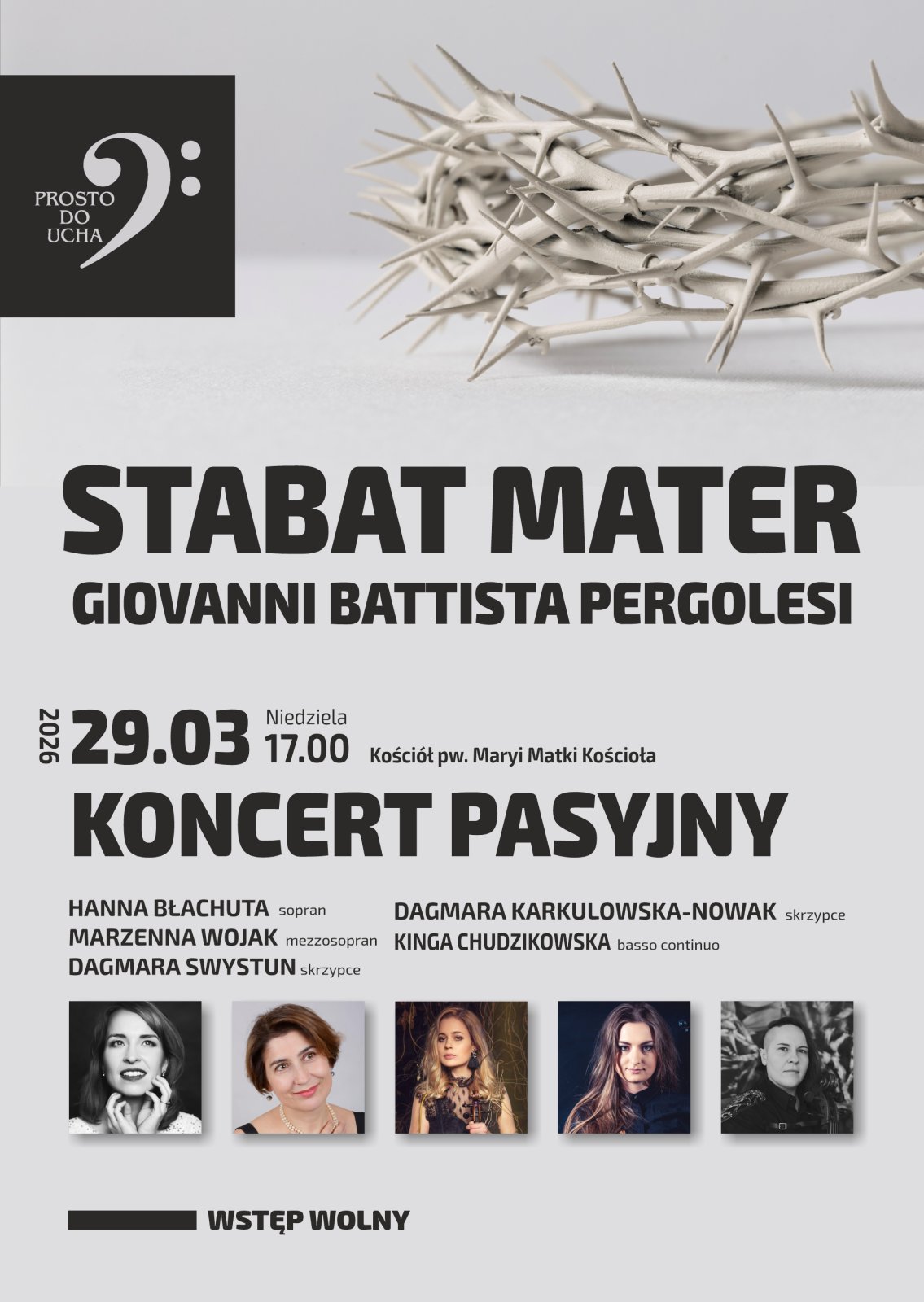 Plakat wydarzenia z miejscem i czasem koncertu oraz zdjęciami artystów