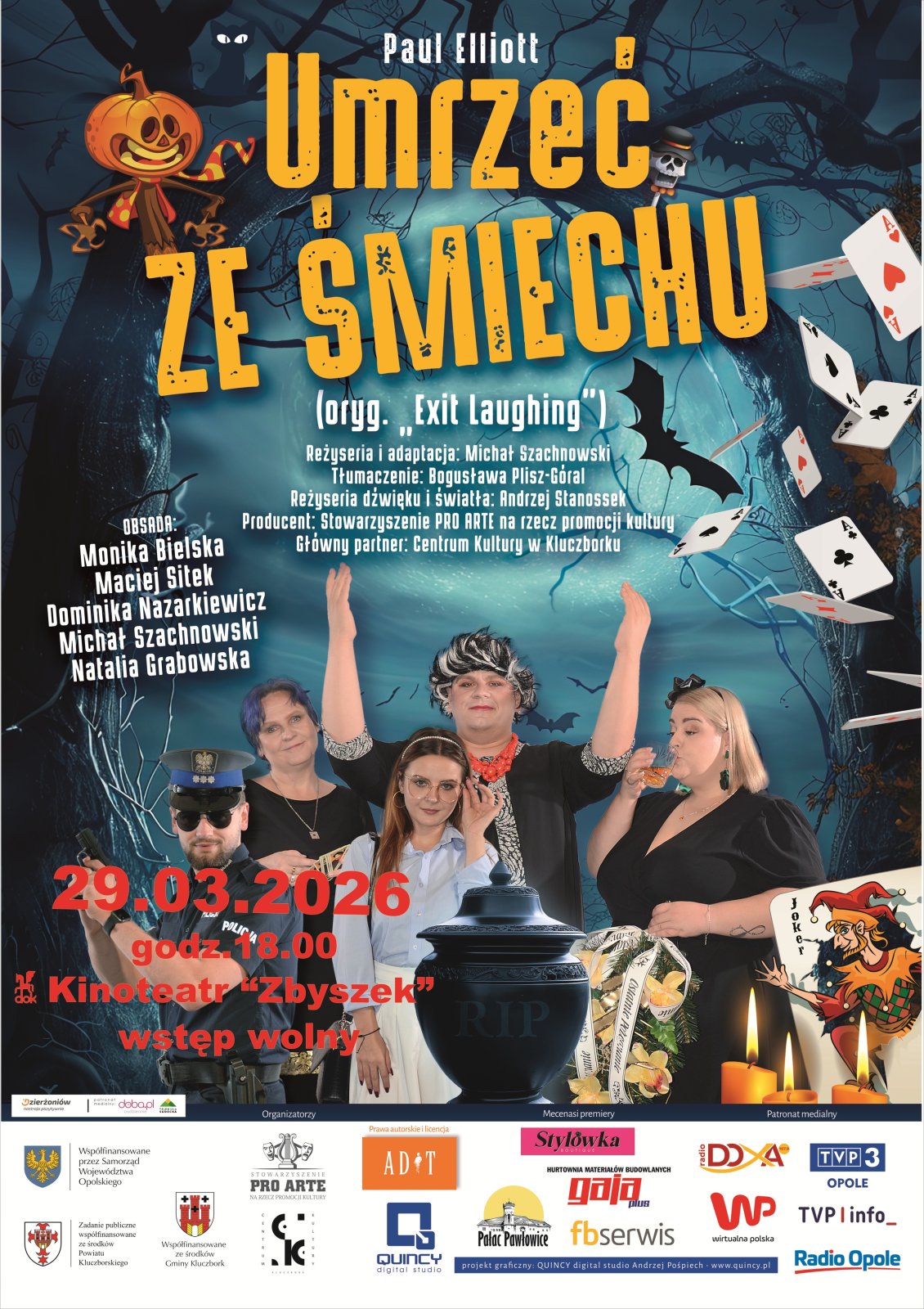 Plakat spektaklu ze zdjęciem aktorów