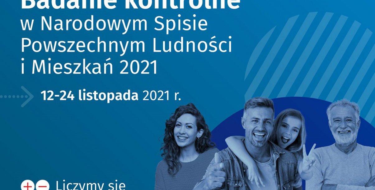 Niebieskie tło, biały napis Badanie kontrolne i zdjęcie czterech osób