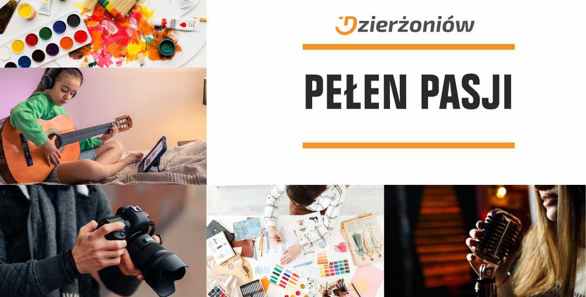 Kolaż zdjęć i napis Pełen Pasji