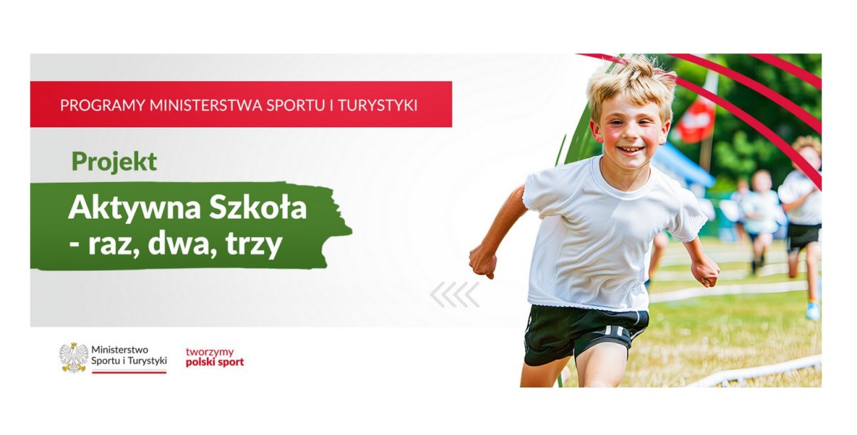 Element ozdobny, grafika ze zdjęciem biegnącego chłopca