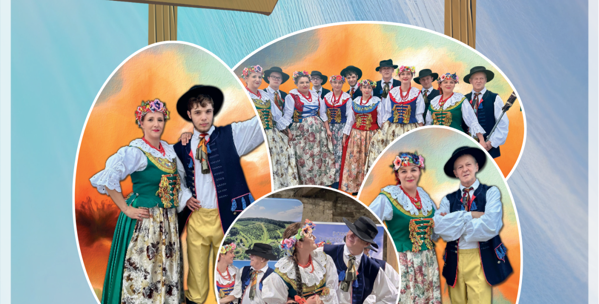 Plakat ze zdjęciami Zespołu Pieśni i Tańca Ślężanie