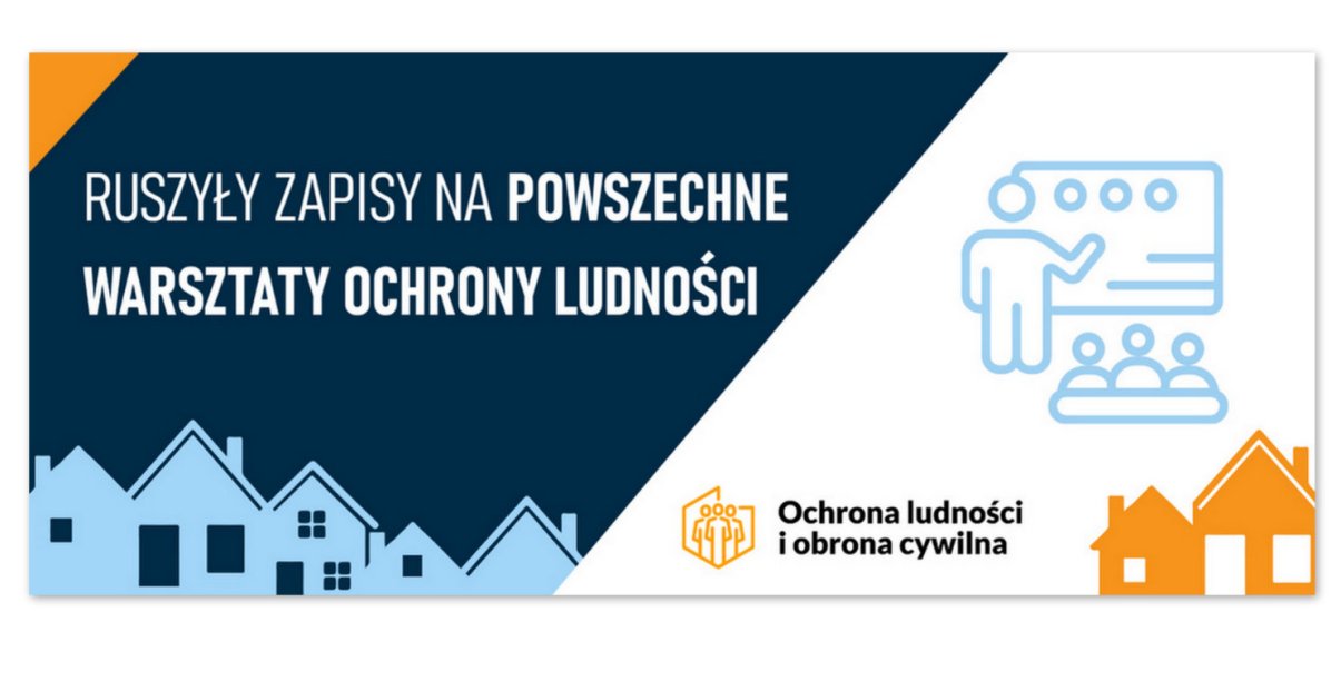Element ozdobny - grafika z napisem "Ruszyły zapisy na warsztaty"