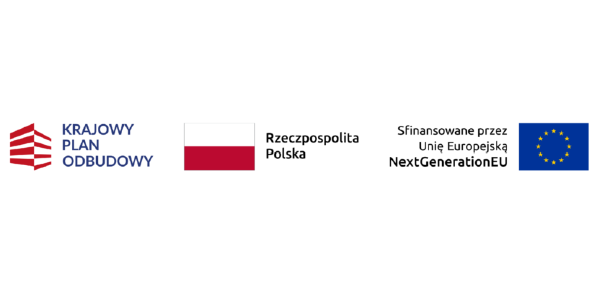 logo KPO, flaga polski napis Rzeczpospolita Polska, napis Sfinansowane przez Unie Europejską NextGenerationEU flaga Unii Europejskiej