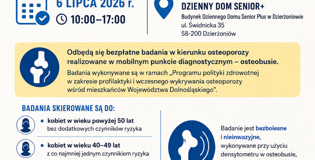plakat zawirający informacje o badaniach jak w treści informacji