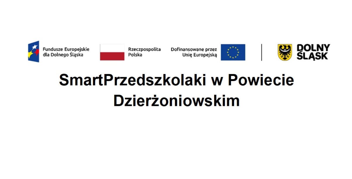 Grafika, białe tło, logotypy funduszy europejskiech i Dolnego Śląska, flaga Unii Europejskiej i Polski oraz nazwa projektu