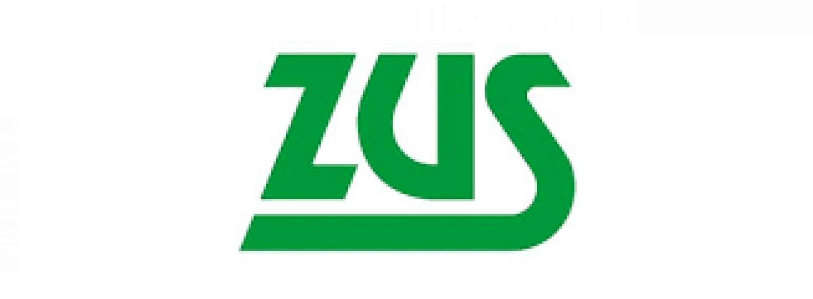 Zielony napis ZUS na białym tle