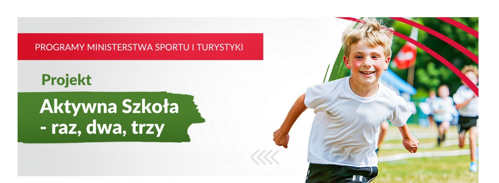 Element ozdobny, grafika ze zdjęciem biegnącego chłopca