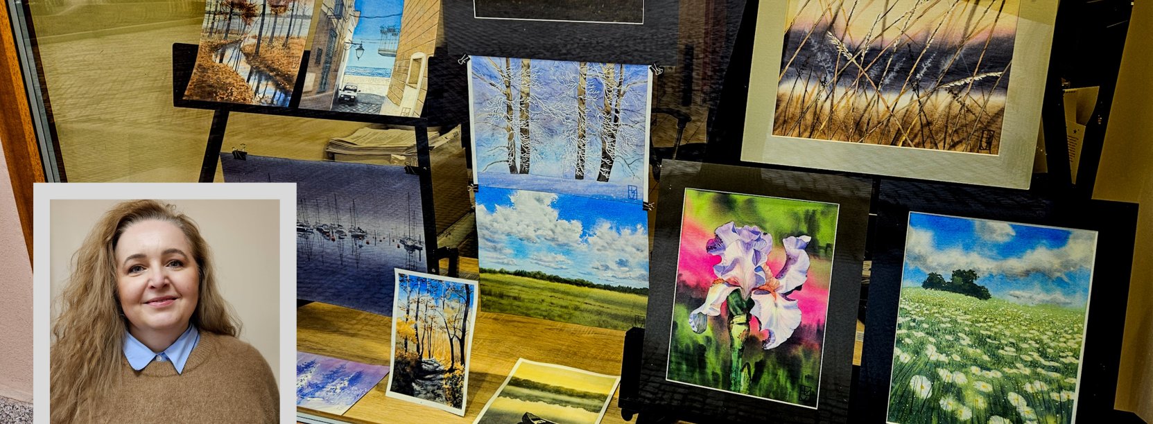 Wystawa akwareli w Oknie Artystycznym dzierżoniowskiego ratusza