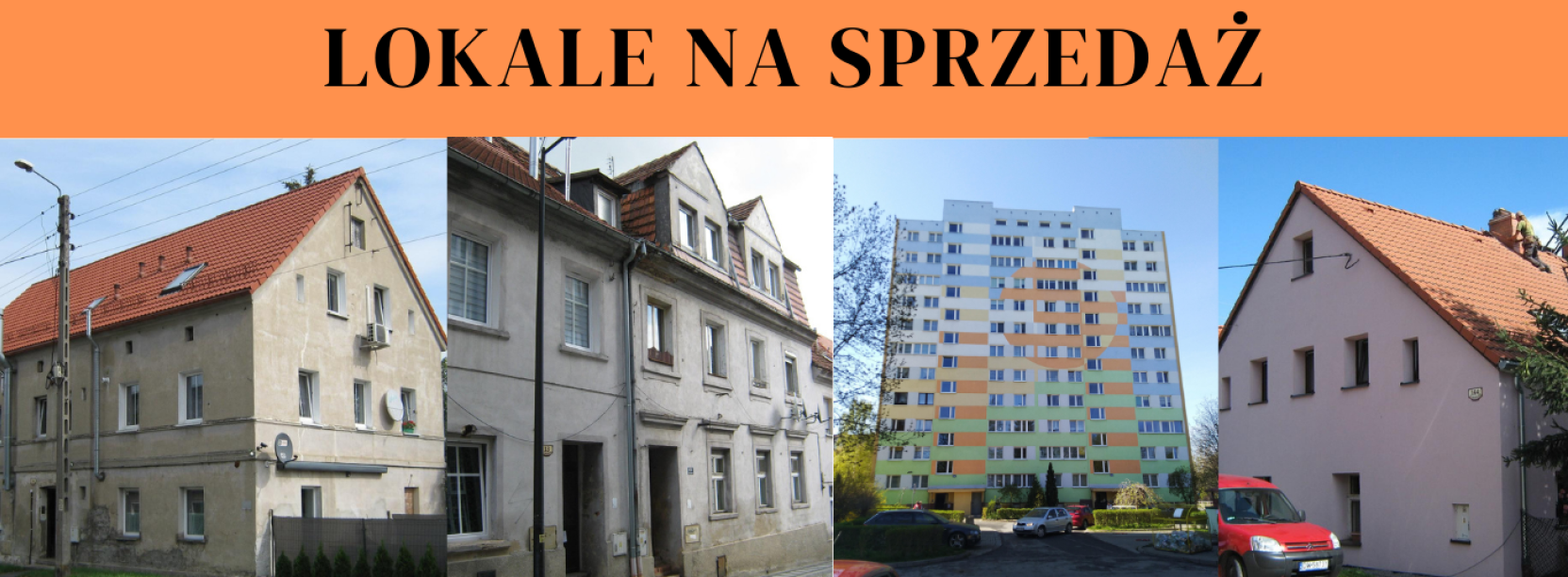 Kolaż zdjęć lokali na sprzedaż