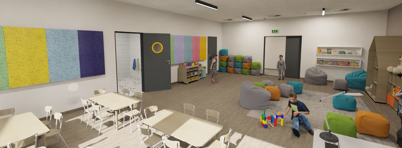 Wizualizacja sali zabaw w PP nr 7