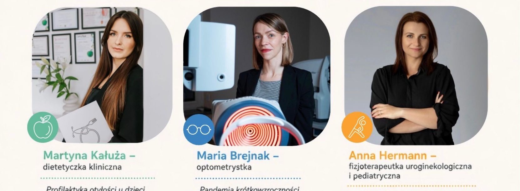 Trzy zdjęcia kobiet, które poprowadzą spotkania