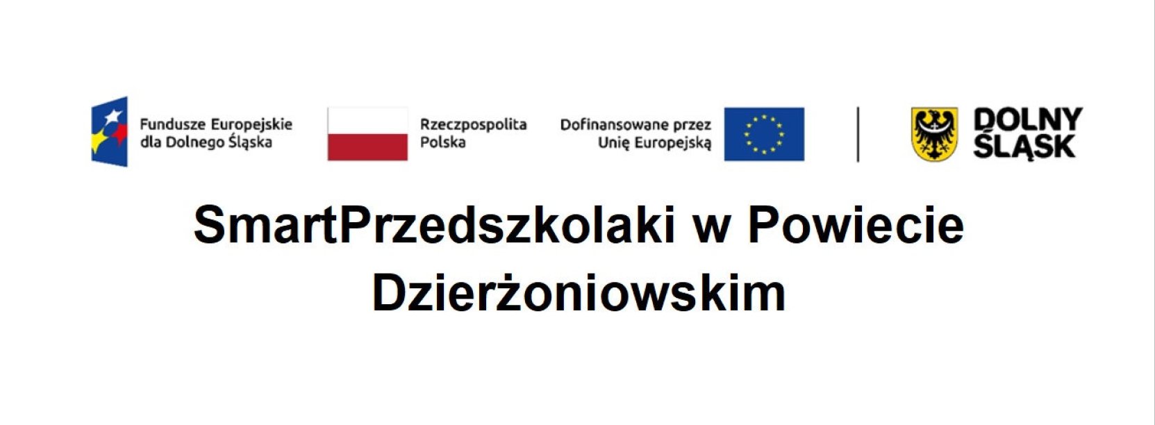 Grafika, białe tło, logotypy funduszy europejskiech i Dolnego Śląska, flaga Unii Europejskiej i Polski oraz nazwa projektu