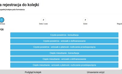 Monitor systemu kolejkowego w punkcie Czyste Powietrze