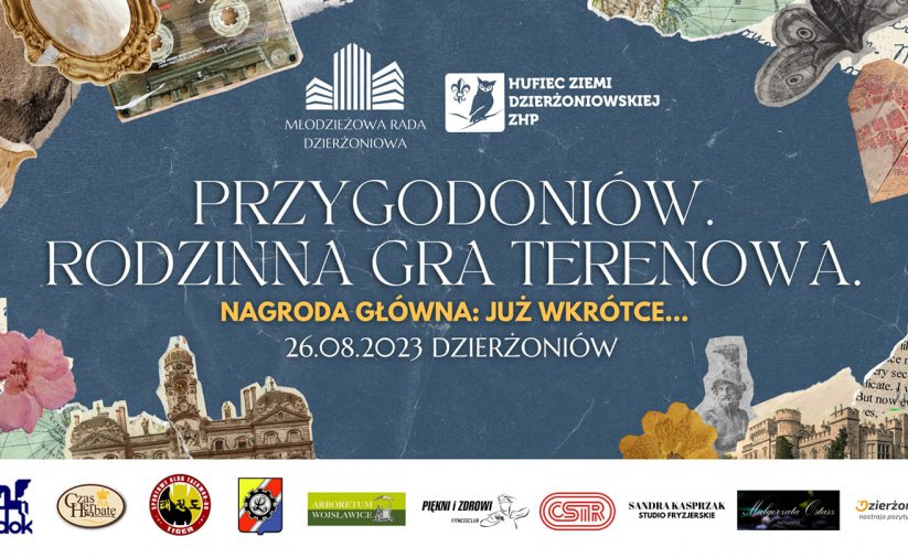 kolaż starych zdjęć i napis Przygodoniów