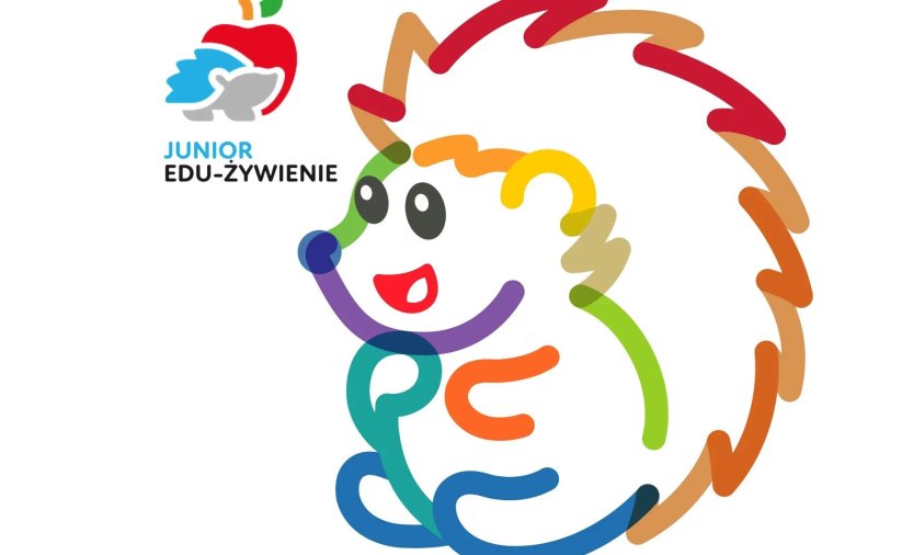 Rysunek kolorowego, usmiechniętego jeżyka
