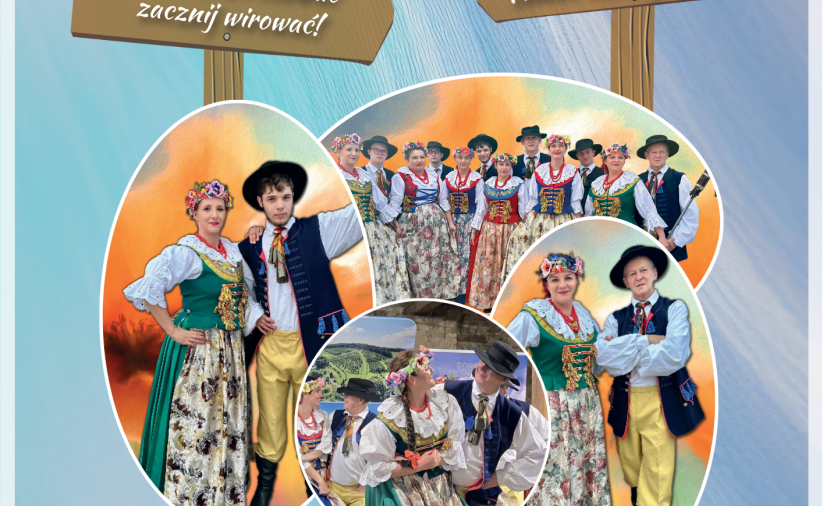 Plakat ze zdjęciami Zespołu Pieśni i Tańca Ślężanie
