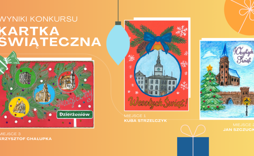 Prace laureatów konkursu na kartkę świąteczną z elementami architektury Dzierżoniowa