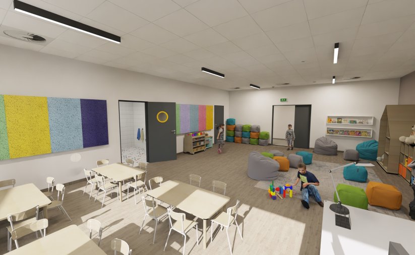 Wizualizacja sali zabaw w PP nr 7