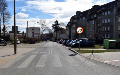 Ulica Stefana Okrzei, widok od ul. Bielawskiej