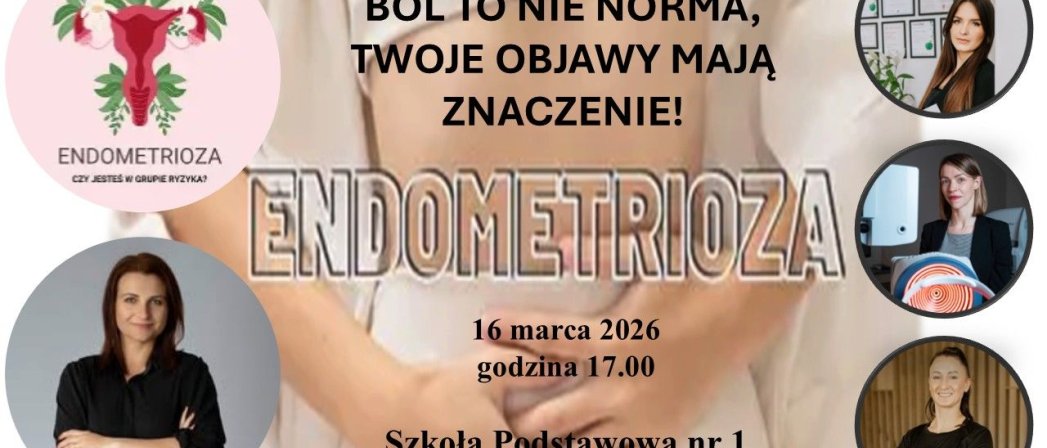 Grafika dotycząca spotkania o endometriozie w SP 1