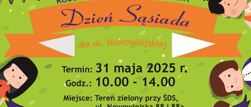 Grafika ozdobna z napisem Dzień Sąsiada