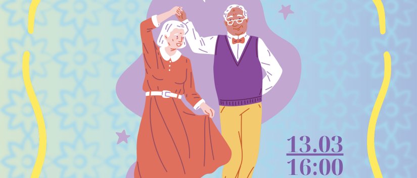 grafika z parą tańczących seniorów