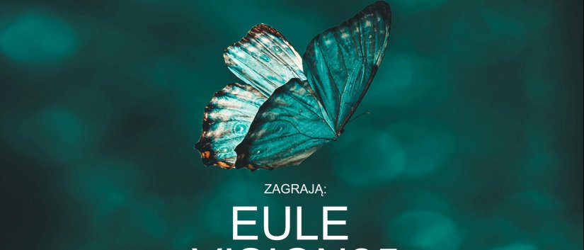 Zielone tło, zielono-czarny motyl, pod spodem nazwy zespołów